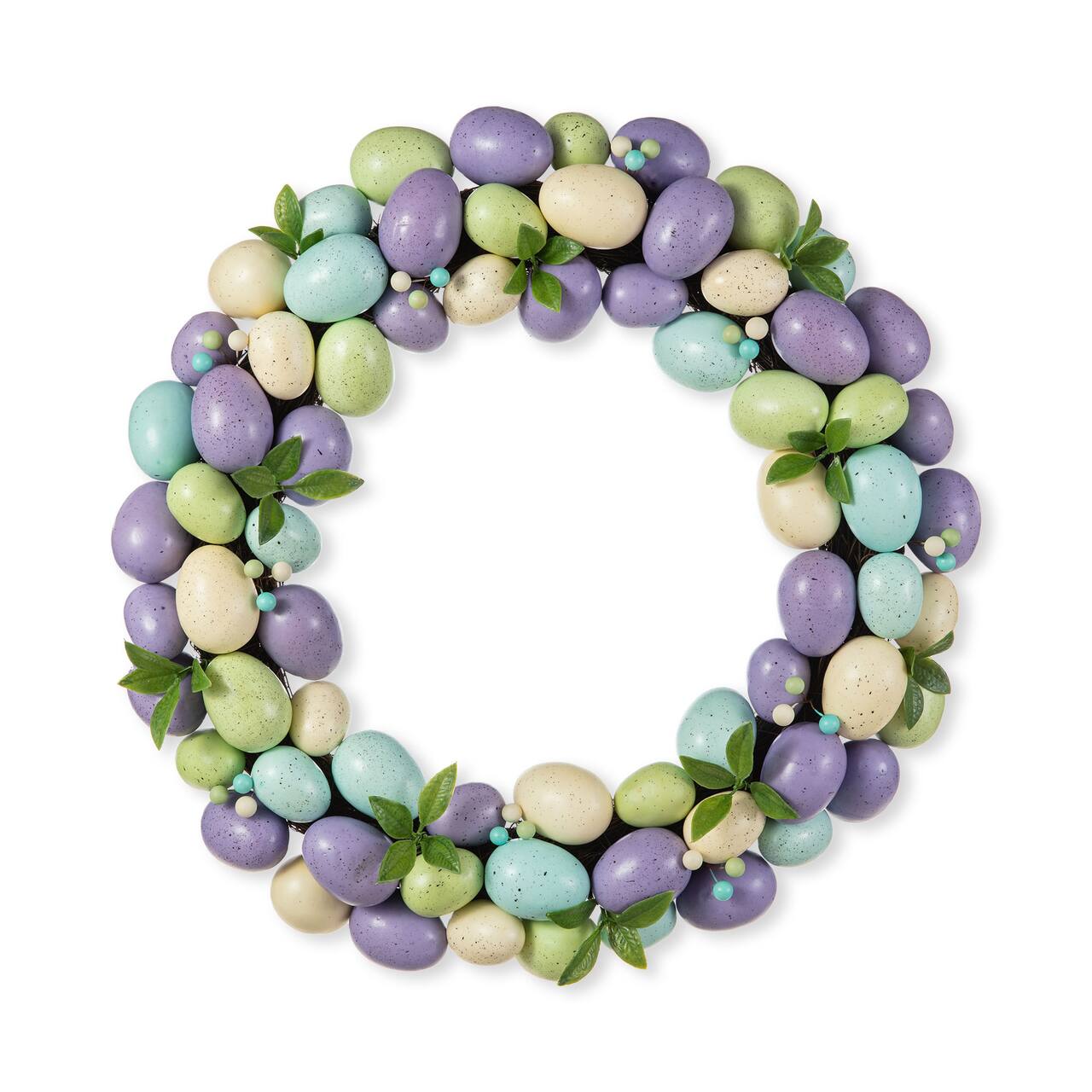 Glitzhome® 18" Easter Purple Hue Eggs Wreath